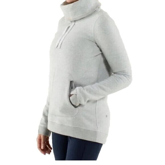 Lululemon Womens Medium Heather Gray Turtleneck Pullover Sweatshirt Long Sleeve - Picture 2 of 9
